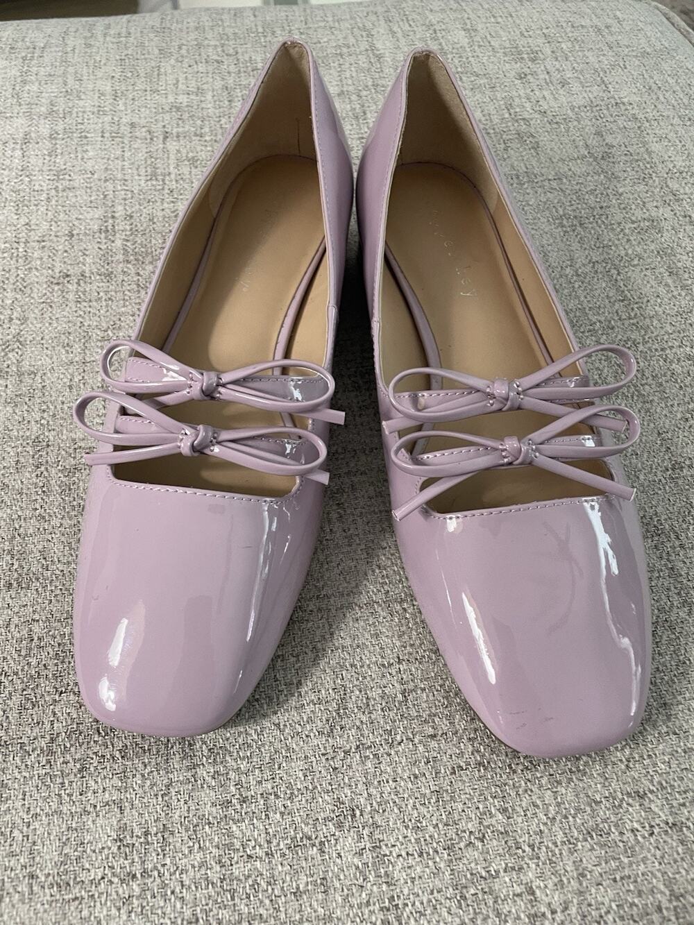 Copper Key Frolic Double Bow Mary Jane Lilac Purple Patent Square Toe 7.5M